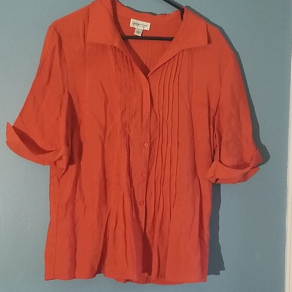 CLEARANCE Coldwater Creek short sleeve blouse Size L - Picture 1 of 3